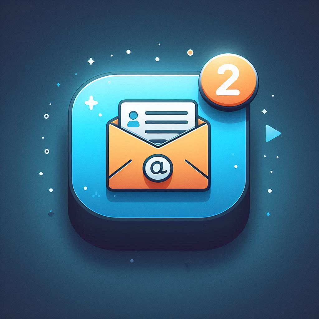 an email icon with two unread messages