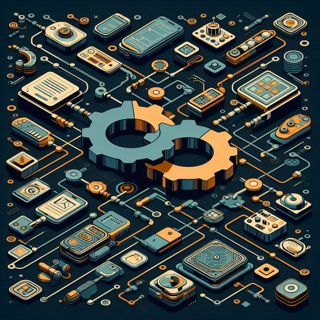 two gears laying on a circuit board